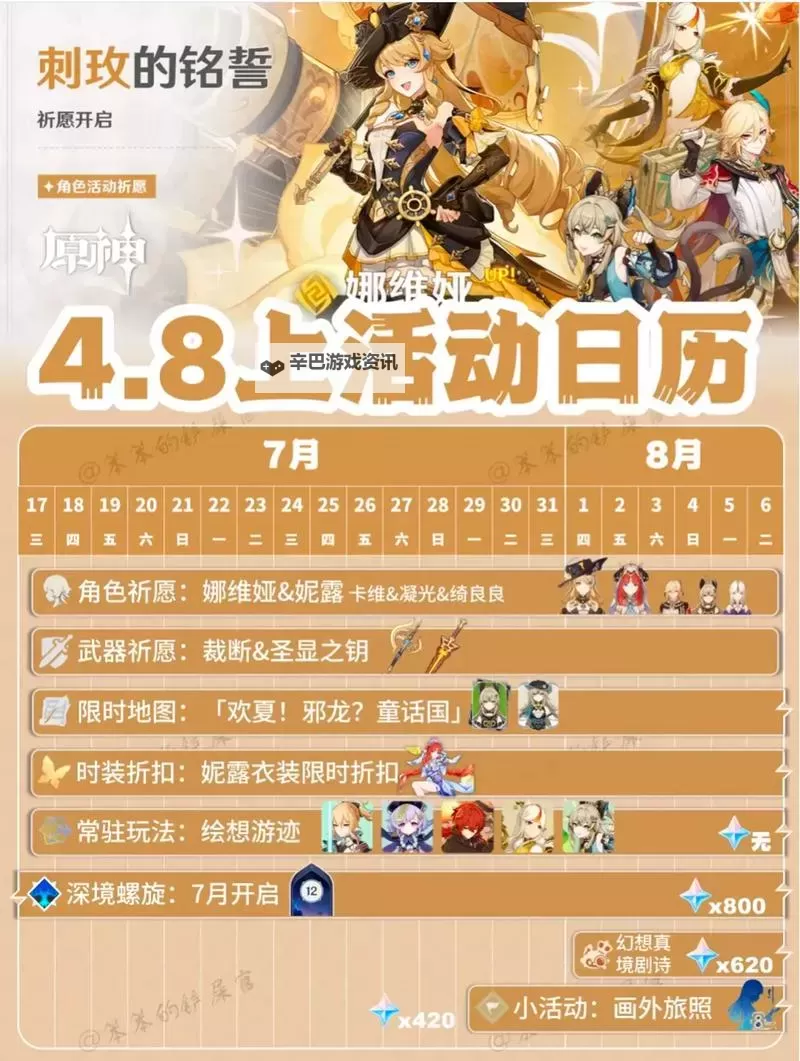 《原神》4.8版本什么时候更新 4.8版本更新时间说明图1