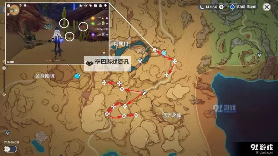 《原神》3.8版本赤念果采集路线分享图2