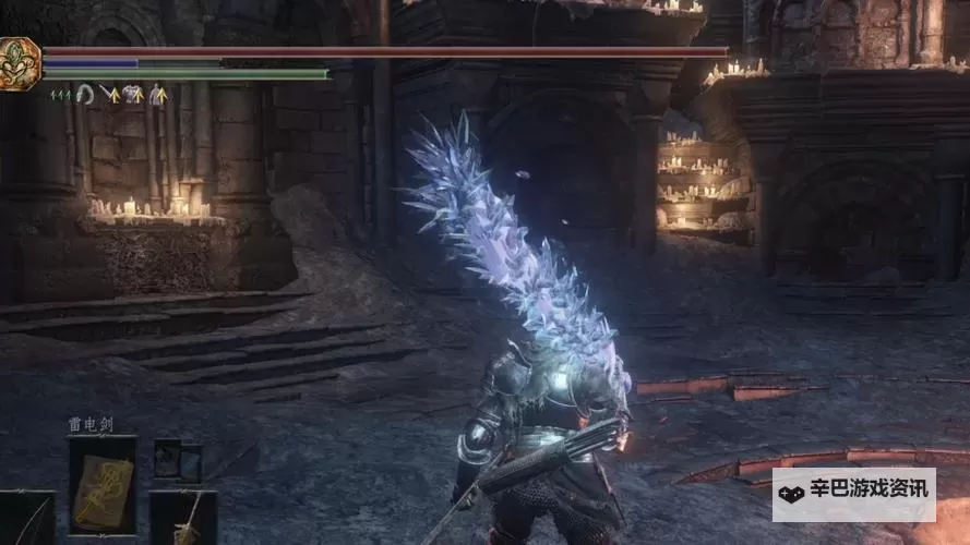 黑暗之魂2 遗忘囚笼三个金骷髅BOSS战平台上的道具拿法图1